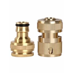 Household car wash water gun water pipe connection accessories 4-point copper nipple quick-connect pure copper garden water pipe water joint
