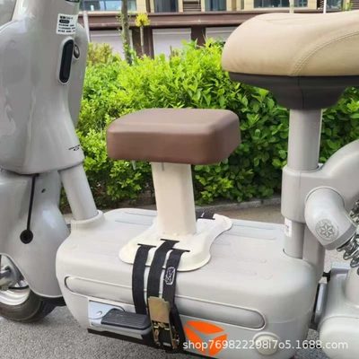Carbon Steel Strap-Type Baby – Electric car child seat - brown-fixed-single-chair-bundling-device