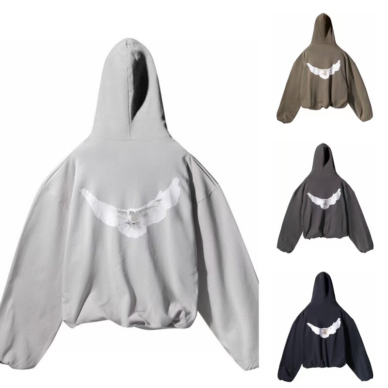 Kanye West's Three-Party Collaboration with Dove Peace Dove Washed Vintage Heavy Hoodie Sweatshirt Unisex
