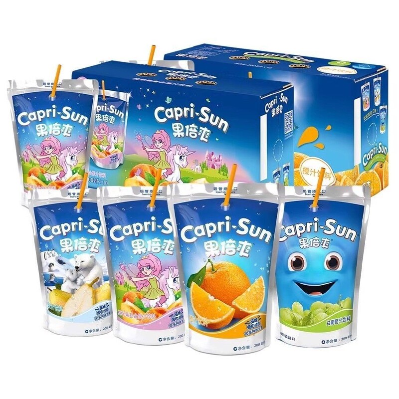 Capri Sun Fruit Refreshing 200Mlx10 Bags Peach Apple Orange Juice White Grape Drink Casual Fruity Juice Capri Sun Fruit Refreshing 200Mlx10 Bags Peach Apple Orange Juice White Grape Drink Casual Fruity Juice
