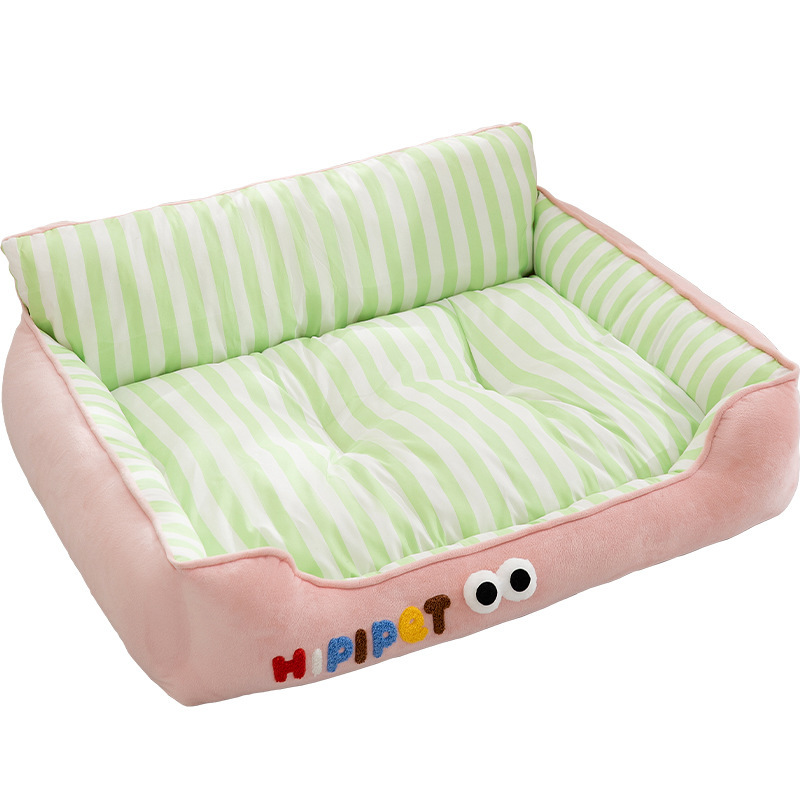 Primavera y verano perros rayas frescas y lindas, ojos grandes, espalda para gatos, sofá para gatos, cuatro estaciones para gatos, mascotas.