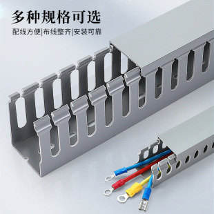 Pvc Plastic Flame-Retardant Cable Duct Distribution Cabinet Control Box Surface-Mounted Cable Management Duct Customizable
