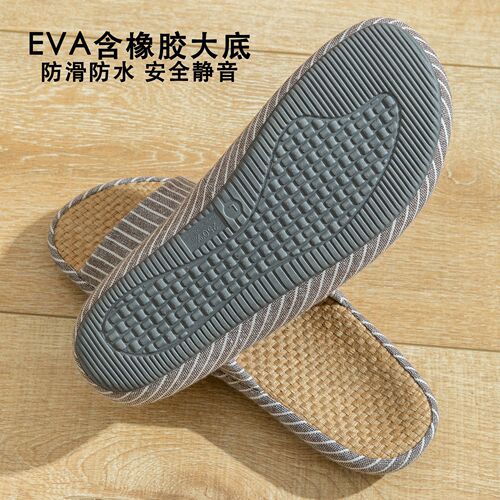 Jingshilu Japanese-style summer couple linen slippers home indoor fabric silent thick-soled floor home cotton and linen slippers
