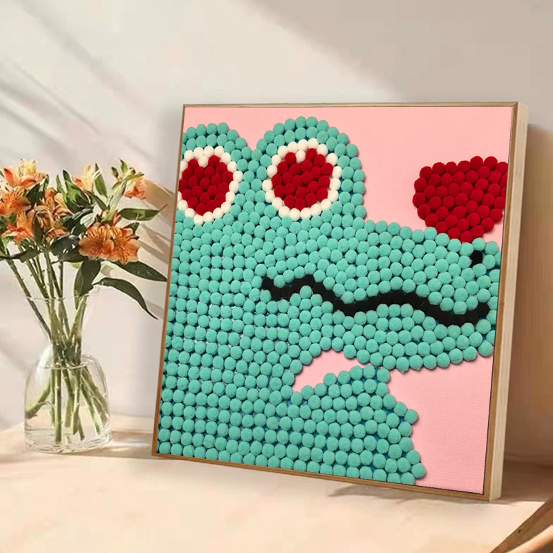 子供は毛玉をいっぱいにしてdiy手作りの材料を作って、益智玩具のアイデアを作って絵を貼ります。|undefined