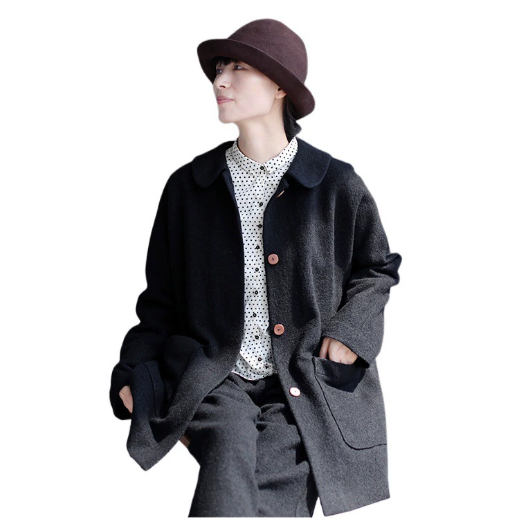Winter black woolen keep warm coat, jacket, 2020
