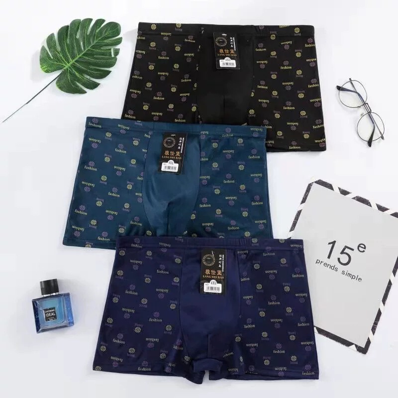 Factory Direct Supply Men's Underwear Stall Mid-Waist Printed Men's Boxer plus size Boxer Pants Mixed Batch