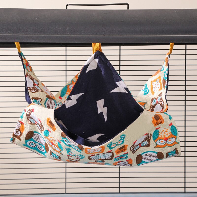 Du Laohan's Small Pet Hammock for Squirrels, Gerbils, and Sugar Gliders, Hanging Double-Layer Hammock for All Seasons