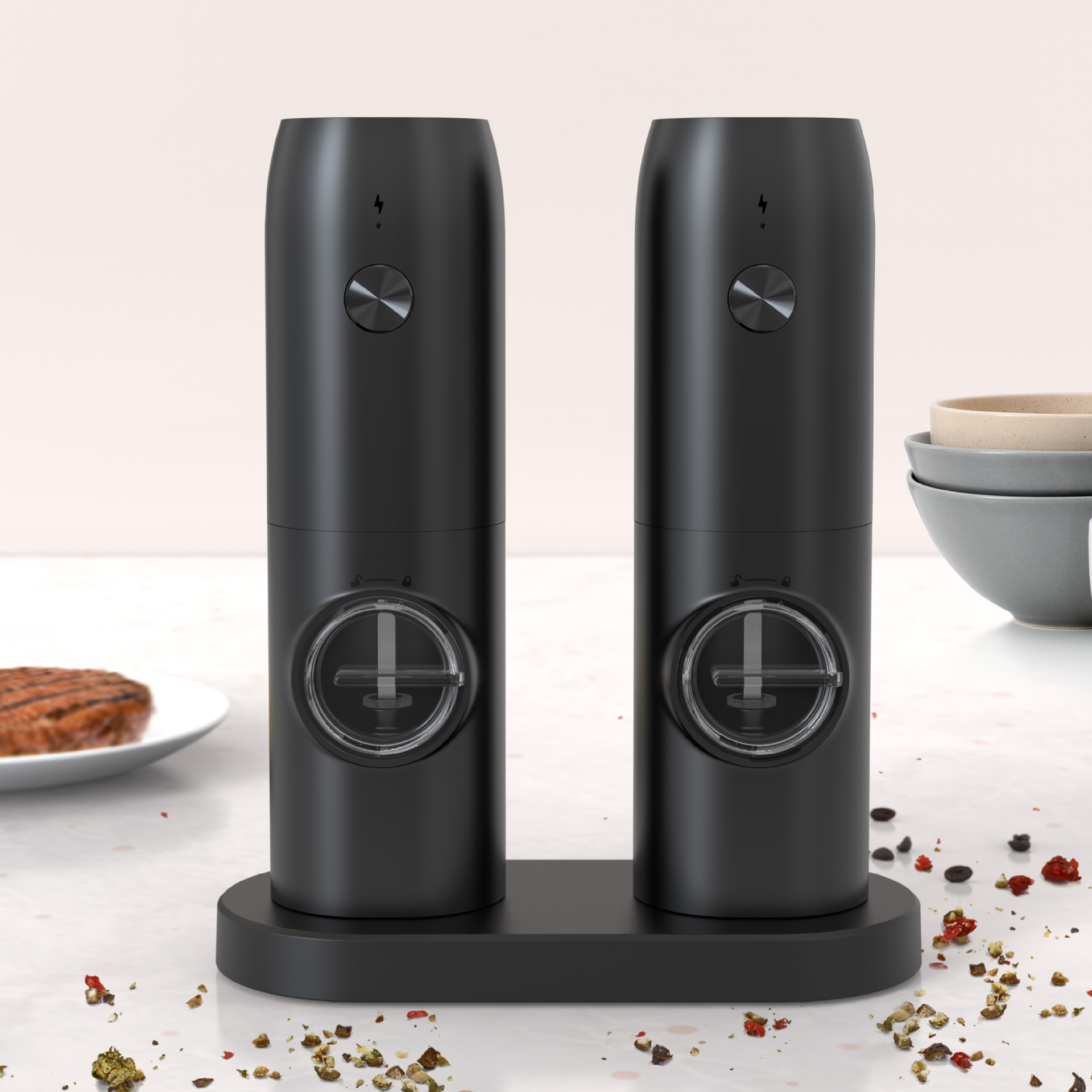 Molinillo Eléctrico de Pimienta de ABS Recargable USB para Cocina image 1