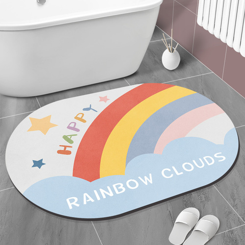 Bathroom Diatomaceous Earth Mat Absorbent Soft Pad Toilet Bathroom Floor Mat Anti-Slip Bathroom Quick Dry Small Rug Home Use