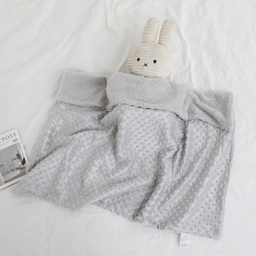 Beanbean Bubble Mat Baby Car Mat Outdoor Holding Blanket Double Layer Warm Pure Color Press Bubble Fleece Blanket Soft