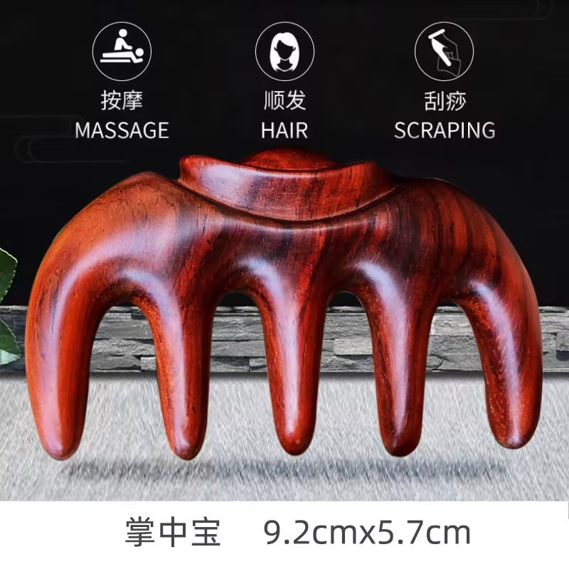 보라색 손바닥 마사지 빗