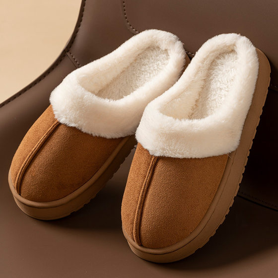 2024 New Thick-soled Mao Mao Cotton Slippers Women's Winter Warm Autumn and Winter Snow Boots Women's Toe Cotton Shoes