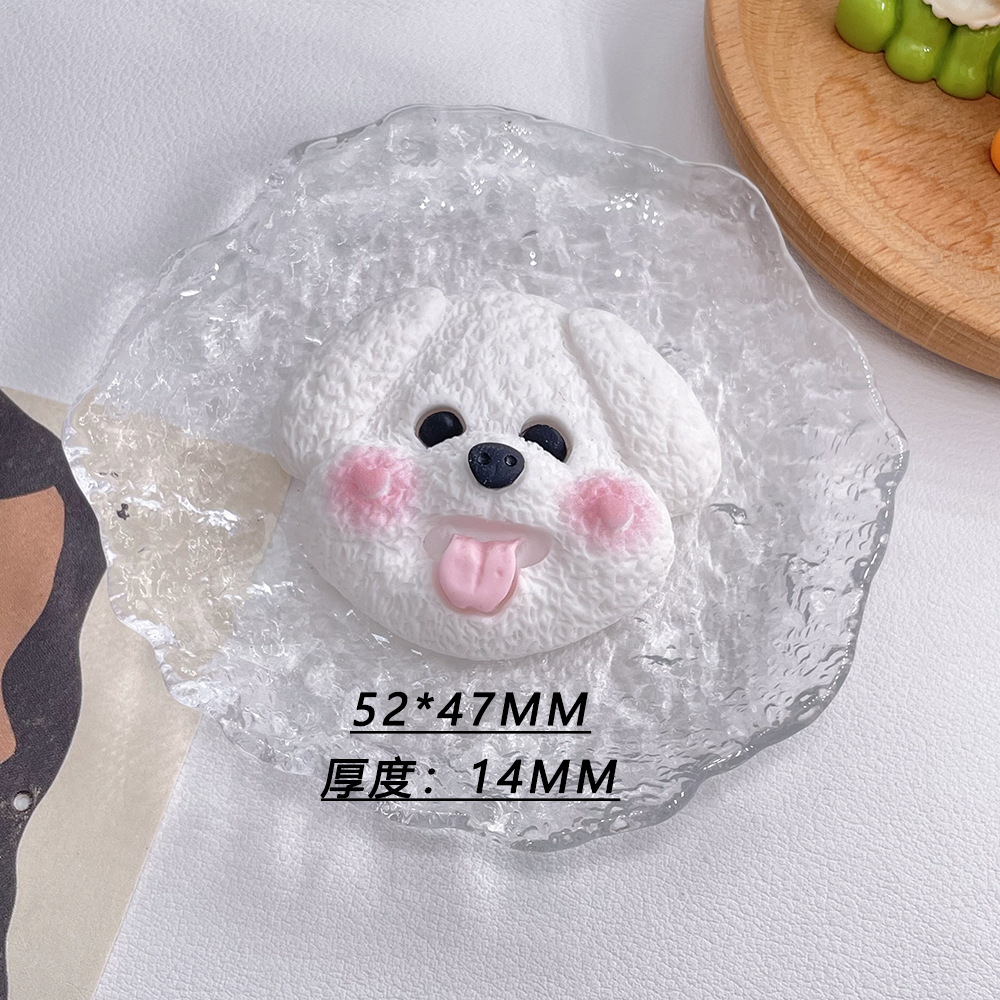 毛茸茸小狗小熊树脂饰品小配件 diy手机壳手工儿童发夹材料批发