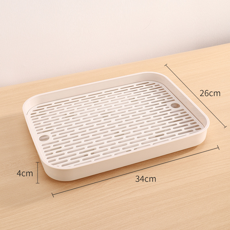 Bandeja de Té con Escurridor Plástico Doble Capa Rectangular para Hogar image 8