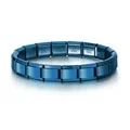 stainless steel bracelet, removable elastic link watch strap, italian european style, assorted charms
