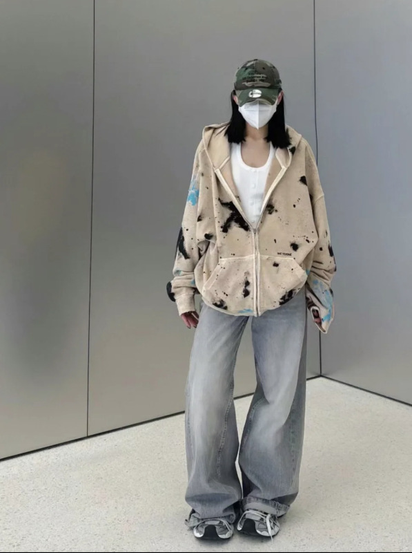 潮牌高街WE11立体印花小熊休闲宽松情侣T恤男女同款卫衣外贸批发|undefined