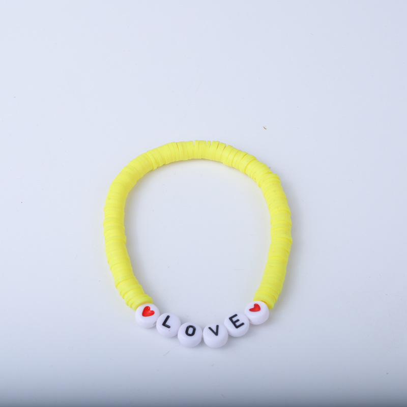 25g Weight Bracelets Classification soft clay Chain Material 1 Set Quantity Holiday, Daily Occasion soft clay Material Letter Pattern Unisex Gender Sweet Style Sweet Letter Soft Clay Wholesale Bracelets 7