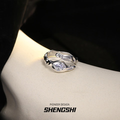 韓版ins風小眾設計感Y2K液態金屬異形開口戒指女不掉色批髮飾品潮