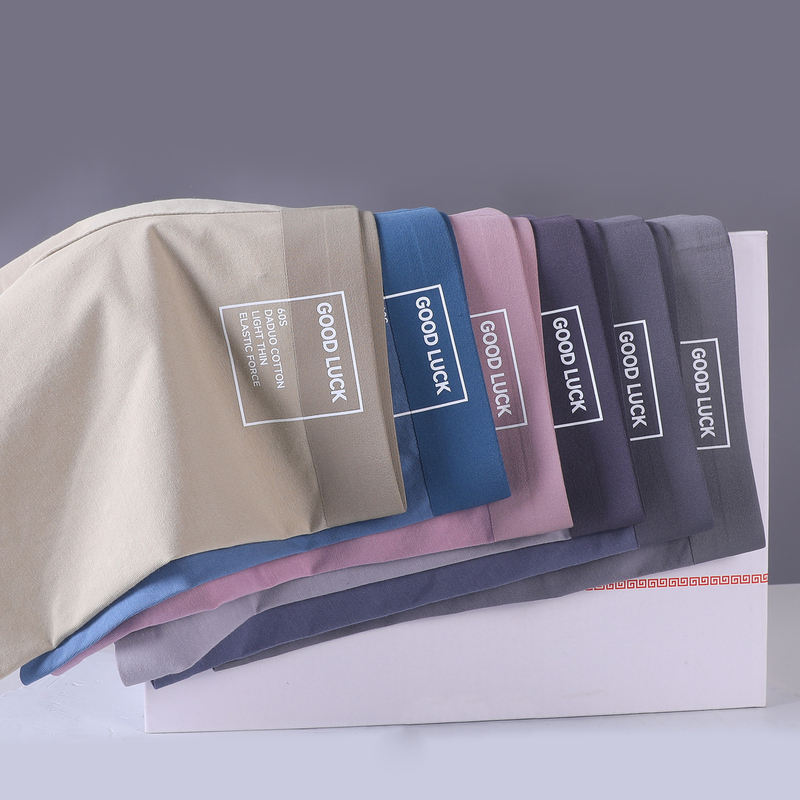 New style 7A antibacterial, skin-friendly, simple, breathable, comfortable, pure cotton men's boxer briefs, mid-waist shorts for adults