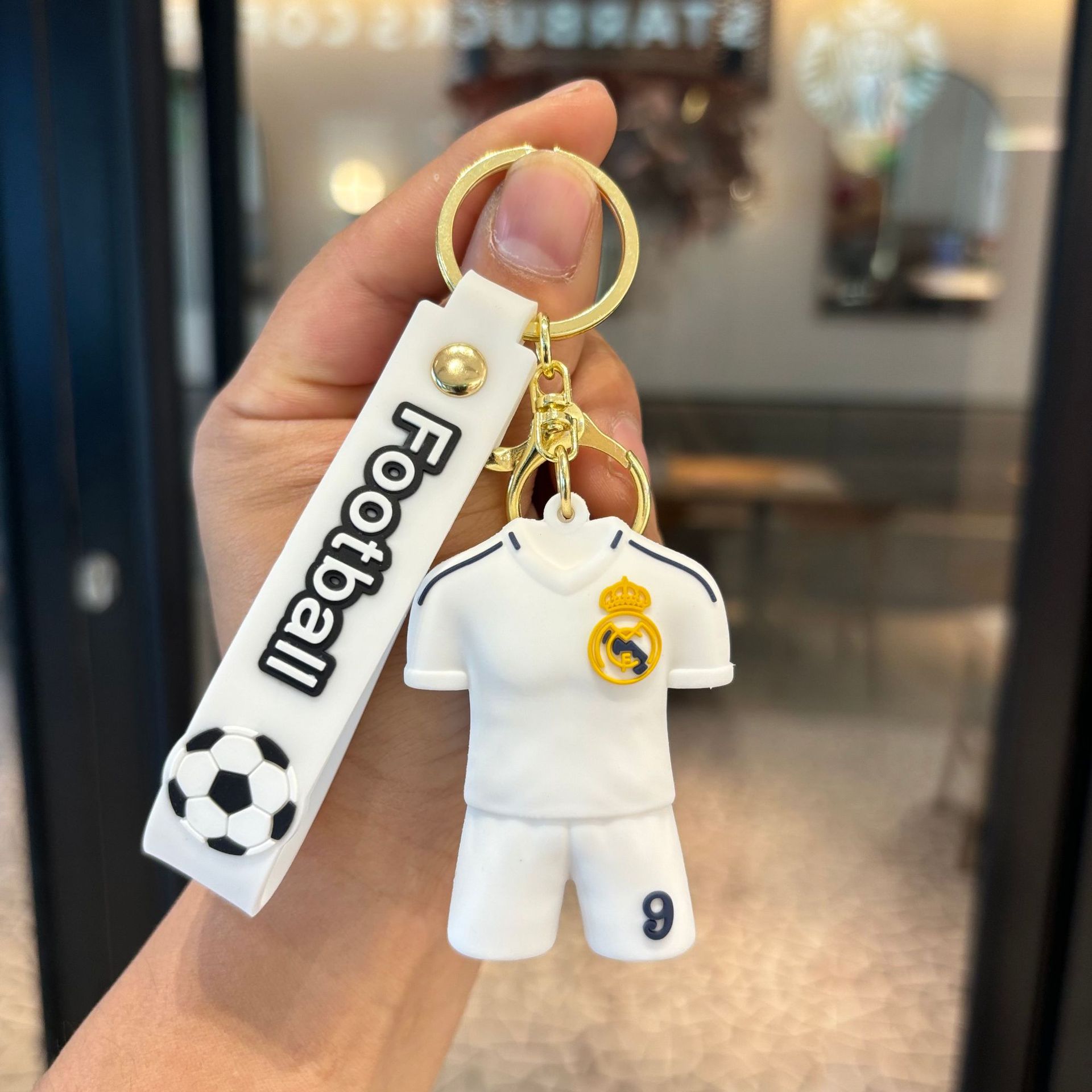 Llavero de la Copa del Mundo de dibujos animados Messi jersey llavero Messi c Luo colgante de fútbol muñeca grande regalo pequeño