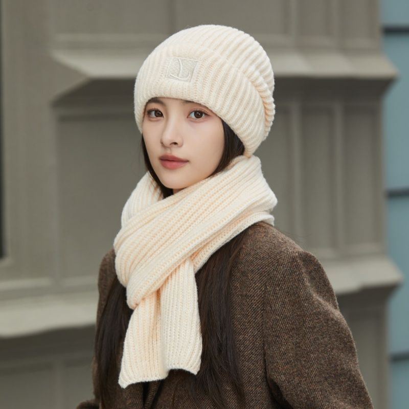 New Knitted For Women, Autumn And Winter, Fleece-Lined, Thickened, Warm, Slouchy Beanie, Large Head Circumference,_voghion.com