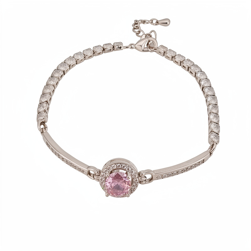 Pulsera redonda geométrica de piedra de silicio ligera de lujo nicho pulsera de alta calidad personalidad temperamento universal joyas de moda al por mayor