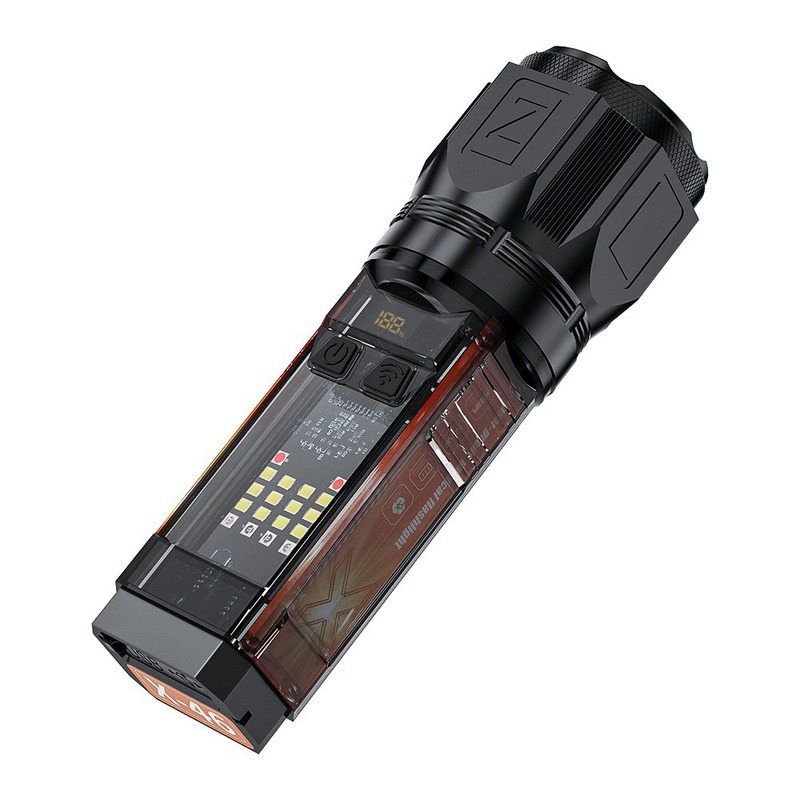 クロスボーダー LED 懐中電灯強力な光レーザー砲充電式屋外長距離多機能ソーラー懐中電灯長いバッテリー寿命|undefined