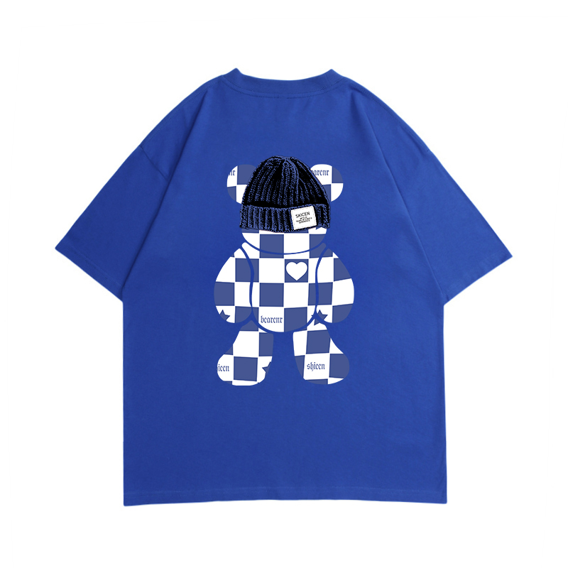Women's Clothing White bear t shirt women's combed cotton large size fat mm slim oversize short sleeve ins foreign style Hong Kong style niche T_voghion.com