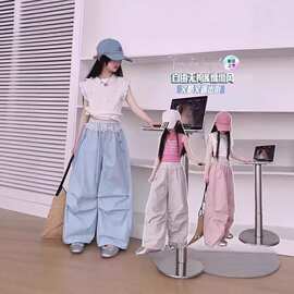 2026新款女童工装裤夏薄款儿童街舞女大童休闲洋气夏季速干裤子潮