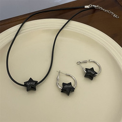 Black Star Pendant Earrings: Fresh, Sweet, and Chic, Versatile and Unique Design, Sweet and Cool Individual Style Accessory
