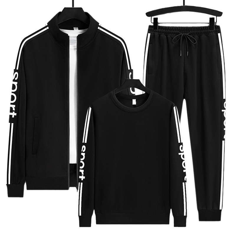 Cross-border 2023 otoño e invierno deportes de ocio cárdigan suéter traje de tres piezas de moda atractivo y versátil para hombres