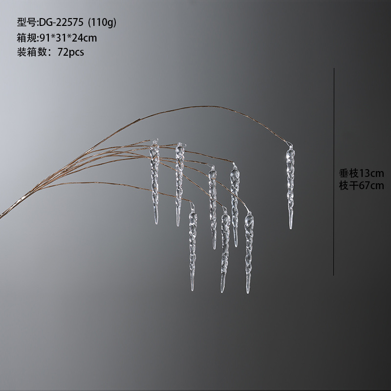 Buscando madera, adornos navideños transfronterizos, adornos colgantes, hielos, carámbanos, hielos, adornos de acrílico decorativos transparentes