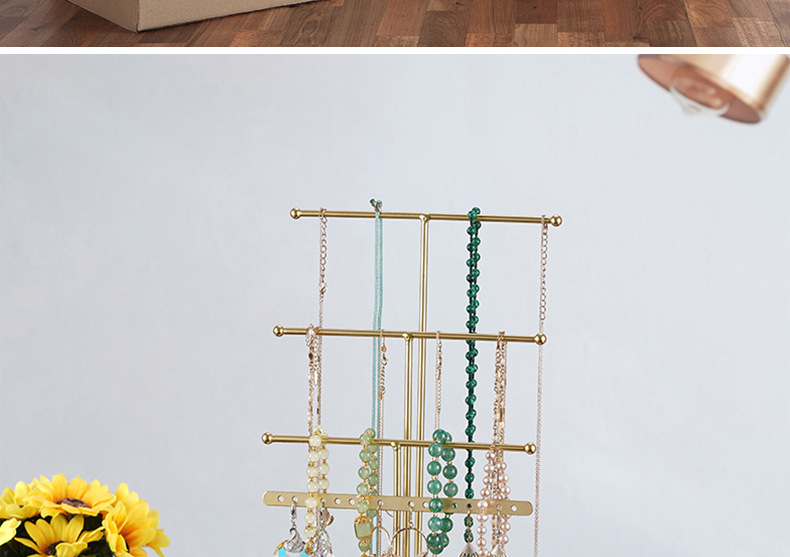 solid wood, Metal Material T Shape Pattern Luxurious Style Luxurious T Shape Solid Wood Metal Jewelry Rack