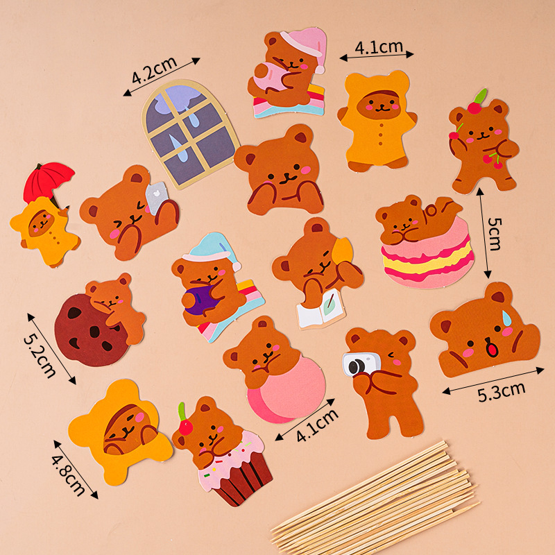 Insシンプル誕生日ケーキ装飾イラストかわいいベアーウサギ笑顔デザートパーティー衣装プラグインイラスト|undefined