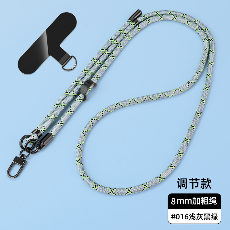 Cordón para teléfono móvil de 8mm, cuello colgante, mensajero, muñeca, eslinga de nailon resistente, cuerda anti-pérdida, longitud ajustable, espalda