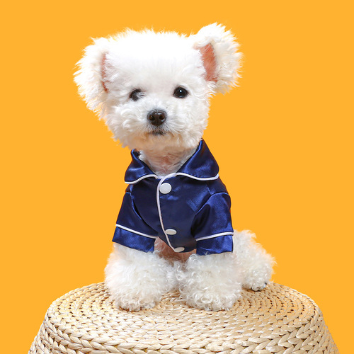 Pet pajamas, Teddy, Bichon, Pomeranian and Bulldog clothing, small dogs and cats, comfortable silk clothing