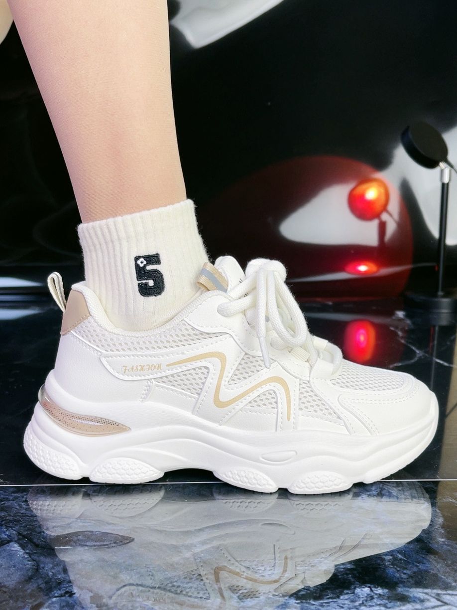 Zapatos de papá de malla para mujer 2025 nuevos zapatos de mujer de suela gruesa de primavera y verano para mujer zapatos deportivos casuales de suela suave antideslizante para mujer