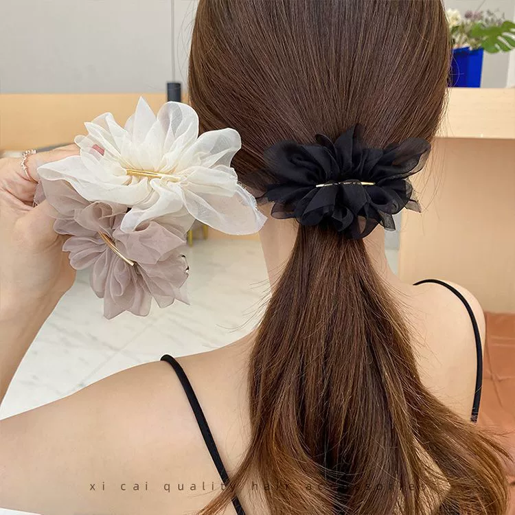 Shiffon summer hairgrip, ponytail, crab pin, hair accessory, hairpin, flowered, simple and elegant design