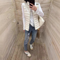 轻奢高定25新款冬季菱形羽绒服女马甲立领轻薄保暖白鹅绒背心外穿