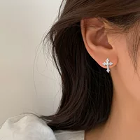 Серьги с крестом из циркона, уличный стильный модный дизайн, популярные американские серьги Crow, серьги с бриллиантами
