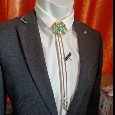 日韩夸张珐琅彩蛇骨项链男中国风配饰情侣毛衣链方佑两用胸针|ms