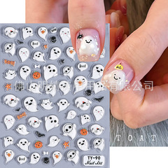 インターネット有名人立体かわいいネイルアートステッカーインスタイルゼリーかわいいゴーストハロウィン雪だるまクリスタルボールクリスマス 5D ステッカー