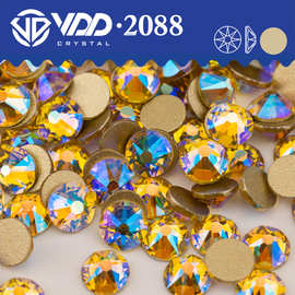 VDD 093 Jonquil AB 浅黄AB 八大八小玻璃水晶金底钻