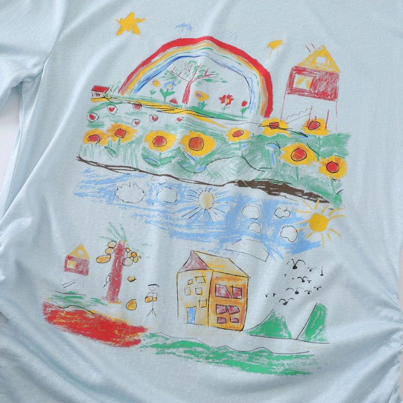 Mint Miaow 25秋新作スイートガール漫画楽しい柄長袖Tシャツ|undefined