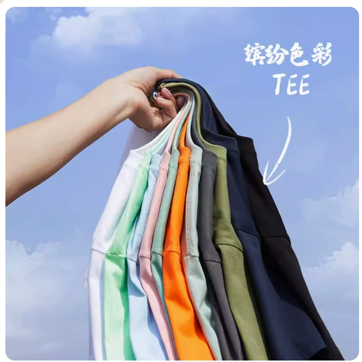 Трансграничная новая свободная Мужская хлопковая футболка большого размера 220 г, модная брендовая пустая Однотонная футболка с короткими рукавами t basic