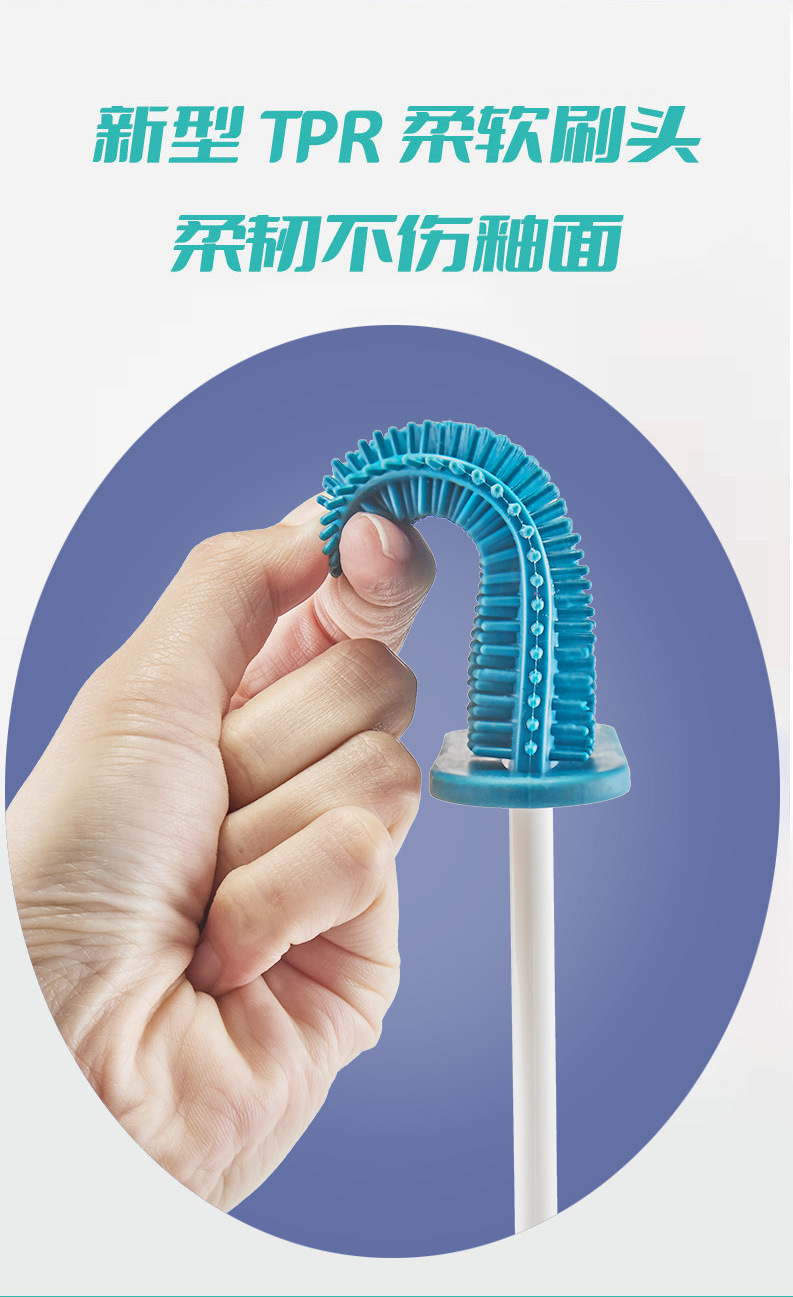 Japanese-style wall-mounted toilet brush set, bathroom toilet brush without blind spots, long-handled soft-bristled cleaning brush, household daily necessities pic 3