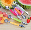 R Multifunctional Double -headed stainless steel fruit digging ball spoon ripple carving knife watermelon fruit platter digging excavator