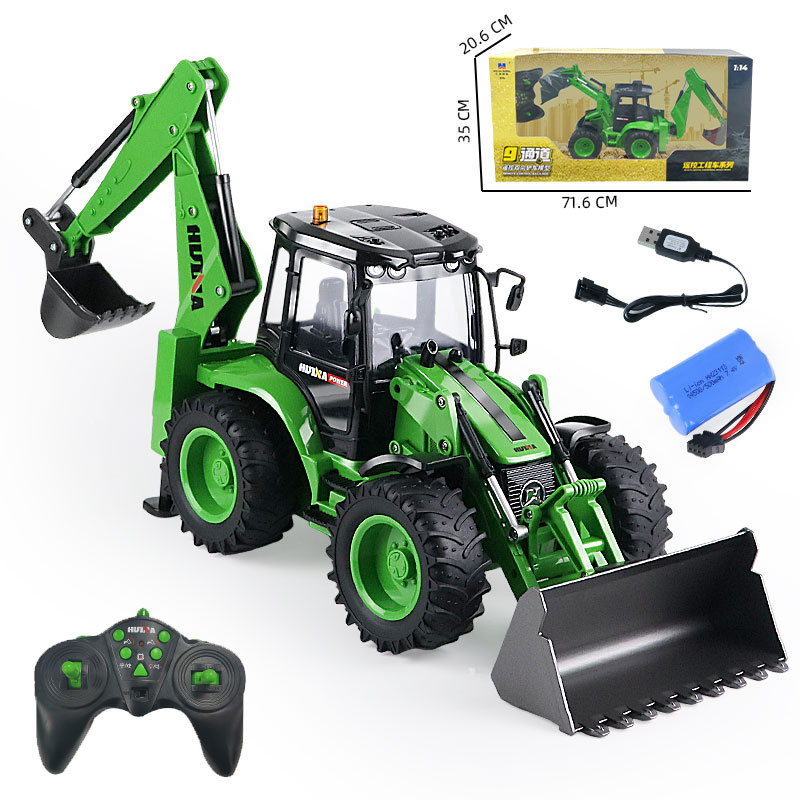Vehículo de ingeniería de aleación de control remoto Huina excavadora camión de volcado bulldozer camión mezclador de cemento coche de juguetes eléctricos para niños