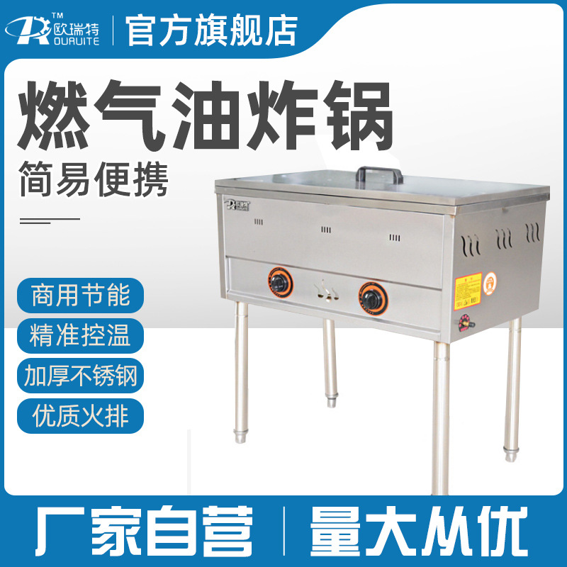 燃气炸锅摆摊商用单缸炸鸡锁骨机煤气不锈钢炸鸡叉骨油条锅油炸炉