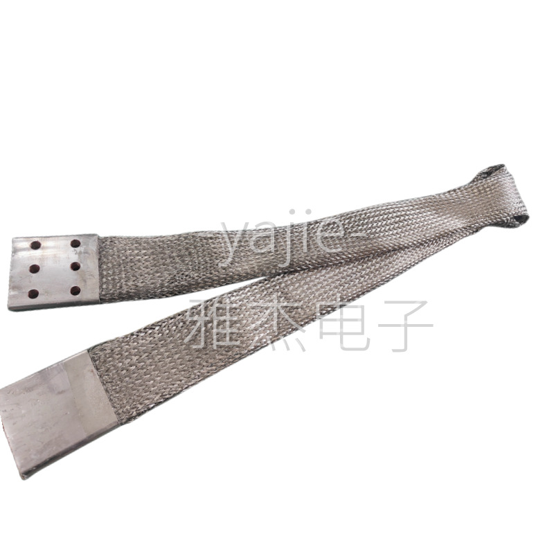 大电流加长镀锡铜编织带软连接，防雷铜导线 双头纯铜导电带